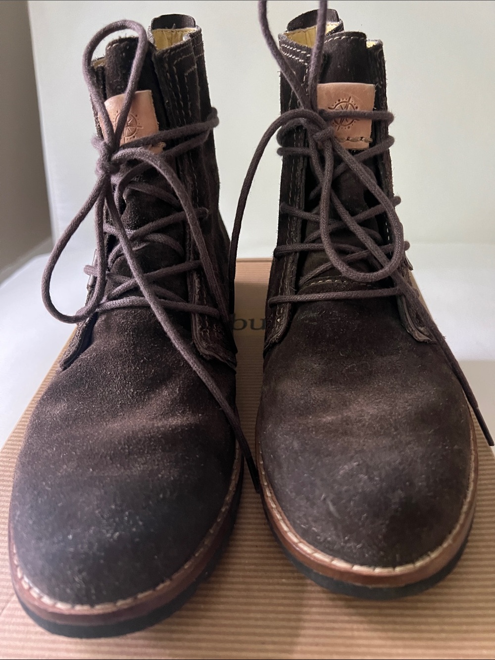 Bussola  Lace-Up Boots in Ebony Brown
